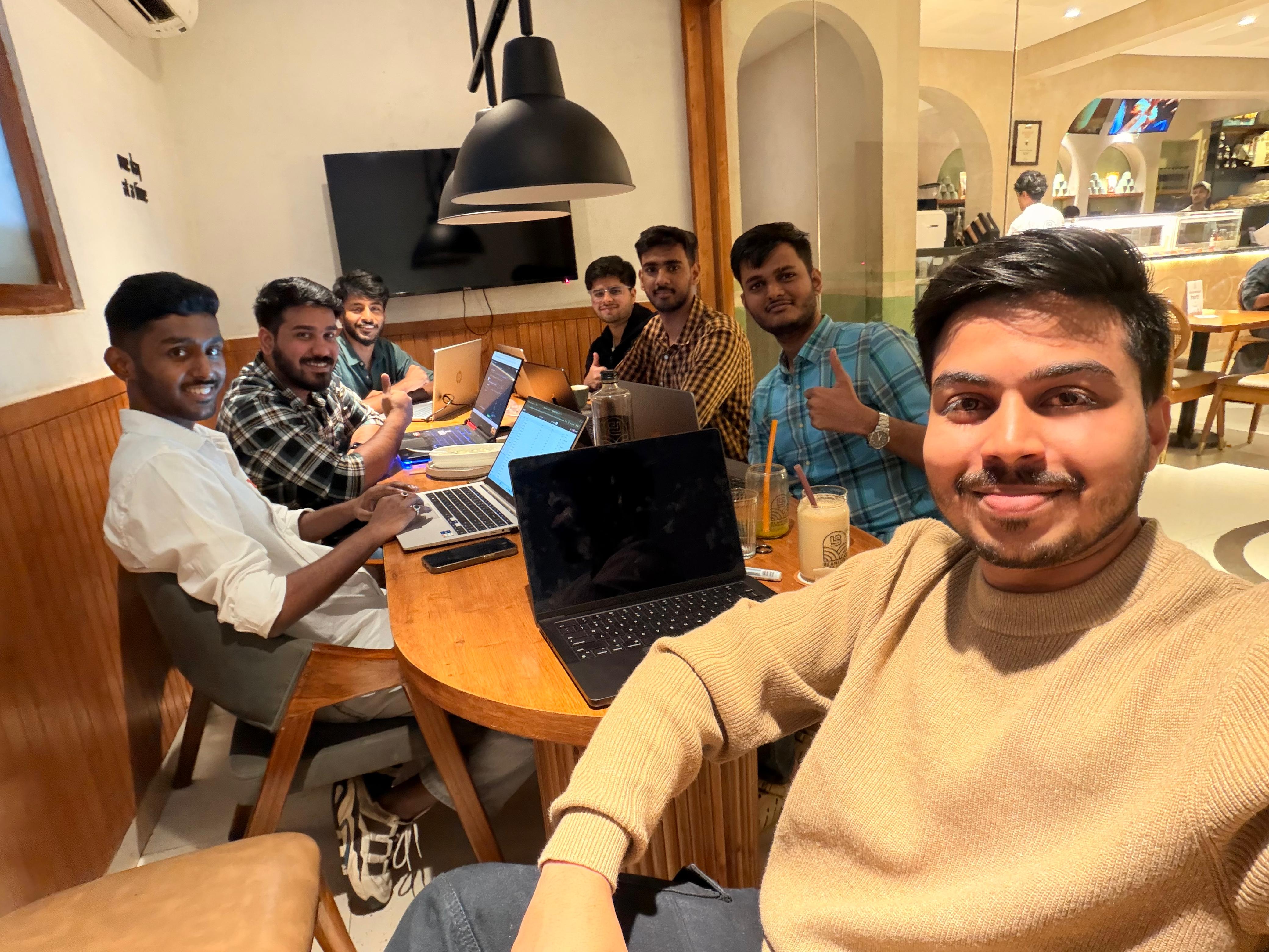 Trivas team café work session, shot one