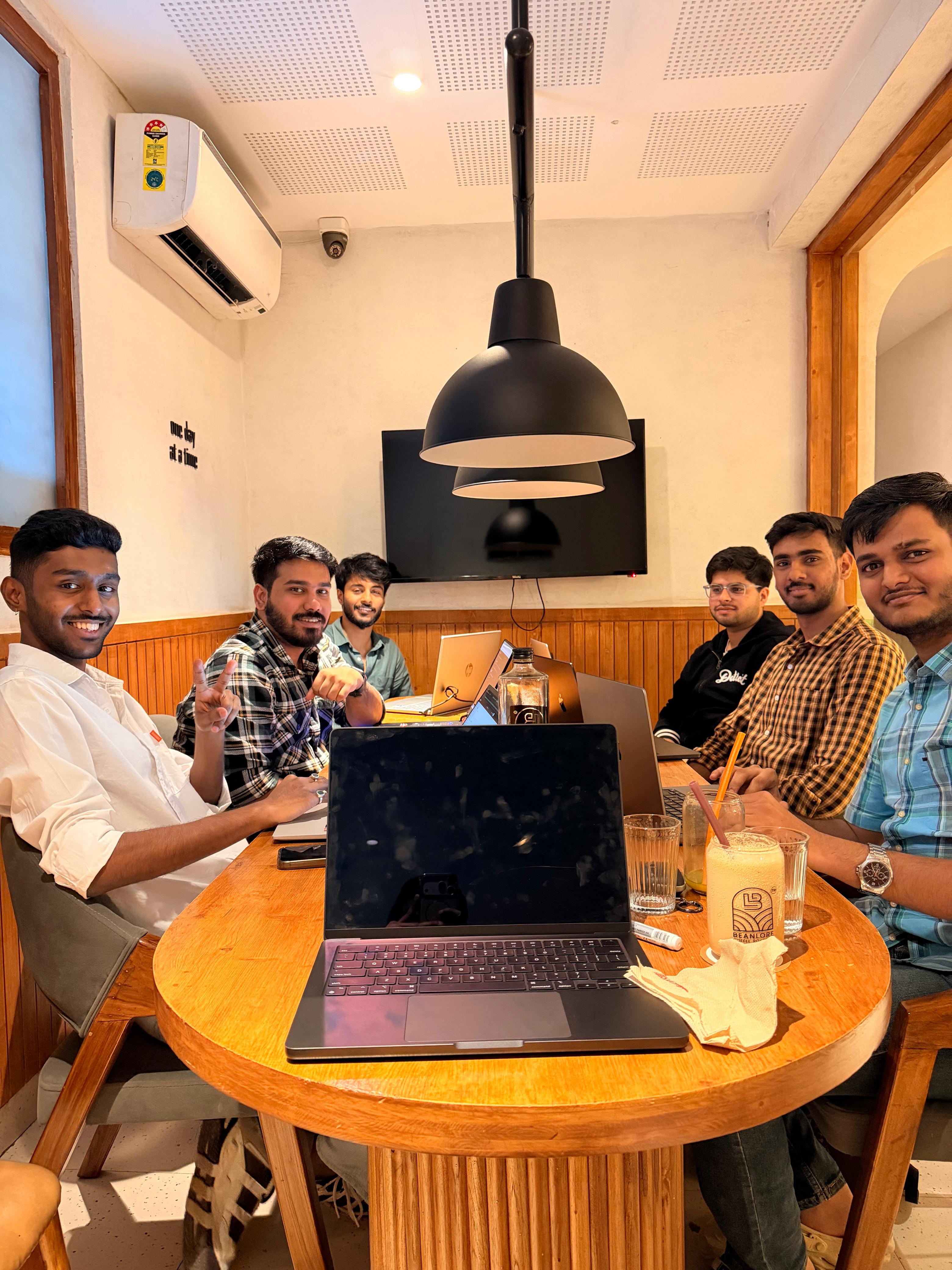 Trivas team café work session, shot two